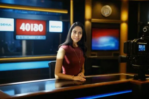 tv reporter,newscaster,newsreader,television studio,newspaper role,blur office background,journalist,television presenter,briza media,multimedia,kamini kusum,blank media,camera operator,news media,taping,television program,media,media harbour,broadcast,uhd