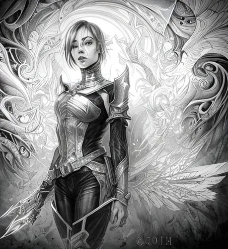 archangel,fantasy portrait,female warrior,lotus art drawing,raven's feather,raven girl,gara,fantasy art,jaya,raven,sci fiction illustration,tiber riven,dark elf,paladin,dark angel,navi,nami,raven rook