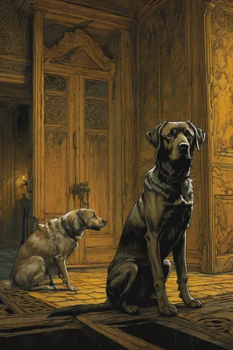 english mastiff,dog illustration,companion dog,mastiff,two dogs,kangal dog,teddy roosevelt terrier,spanish mastiff,american mastiff,three dogs,hunting dogs,boerboel,playing dogs,boy and dog,doggies,scent hound,two running dogs,color dogs,hound dogs,stray dogs,Illustration,Retro,Retro 01