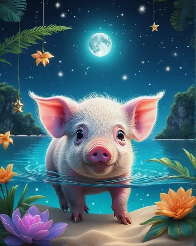 pot-bellied pig,kawaii pig,mini pig,bay of pigs,lucky pig,teacup pigs,domestic pig,piglet,pig,suckling pig,piggy,porker,pig roast,swine,babi panggang,brush ear pig,piglets,wild boar,the night of kupala,hog,Illustration,Abstract Fantasy,Abstract Fantasy 02