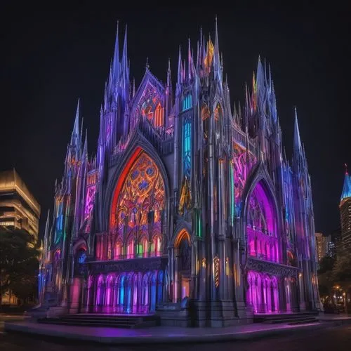 haunted cathedral,triforium,sagrada,sagrada familia,duomo,gothic church,colored lights,vivid sydney,light paint,duomo di milano,cathedrals,festival of lights,fest of lights,slu,light art,koln,cathedral,colorful light,duomo square,basilicas,Conceptual Art,Fantasy,Fantasy 31