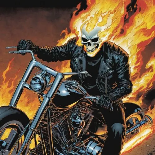 ghostriders,brubaker,hellstrom,biker,crossbones,panhead,Illustration,American Style,American Style 08