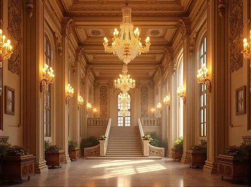 corridor,hallway,entrance hall,foyer,europe palace,royal interior,enfilade,ritzau,hall of nations,ballroom,venaria,rudolfinum,residenz,louvre,palazzo,hall,corridors,hallway space,lobby,grandeur,Photography,General,Realistic