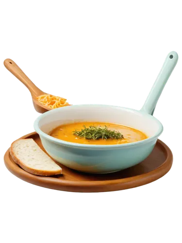 Steaming hot soup, ceramic bowl, white interior, savory aroma, swirl pattern on surface, golden brown crusty bread, melted cheese, green herbs, wooden spoon, rustic table setting, warm lighting, close