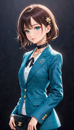 euphonium,mikuru asahina,transparent background,portrait background,holding a gun,navy suit,darjeeling,mc,persona,tsumugi kotobuki k-on,honolulu,a uniform,honoka,cyan,business woman,business girl,nagasaki,officer,diamond background,idol,Anime,Anime,Realistic