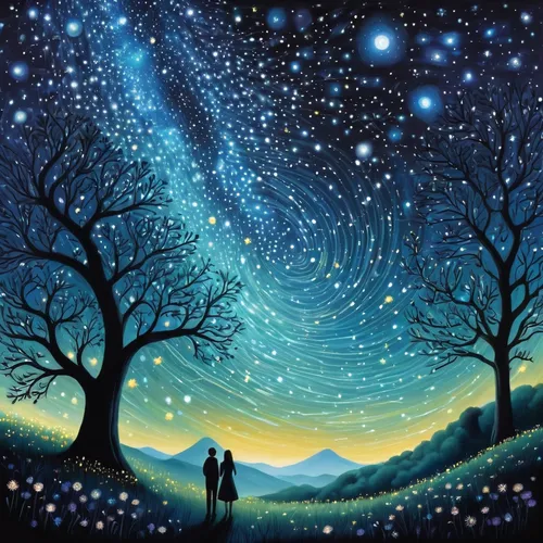 starry sky,the moon and the stars,moon and star background,starry night,night stars,falling stars,star winds,the stars,the night sky,hanging stars,starfield,constellations,astronomers,stargazing,starscape,romantic scene,falling star,astronomy,moon and star,stars and moon,Illustration,Abstract Fantasy,Abstract Fantasy 03