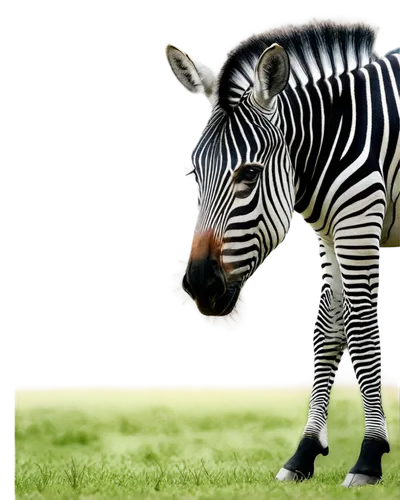 Wildlife photography, zebra, male, adult, black and white stripes, muscular body, strong legs, hooves, green grassland background, sunny day, shallow depth of field, natural lighting, 3/4 composition,