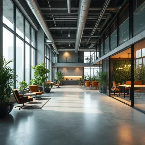 modern office,lofts,loft,offices,bureaux,modern decor,interior modern design,contemporary decor,penthouses,office buildings,daylighting,groundfloor,industrial design,interior design,atriums,working space,creative office,office building,industrial building,headquarter,Photography,General,Realistic