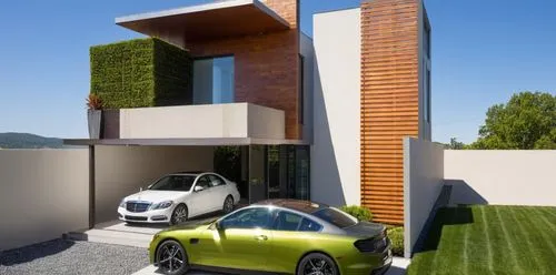 smart fortwo,modern house,forfour,modern architecture,modern style,smart house,cube house,cubic house,grass roof,electric charging,fortwo,folding roof,smart home,sustainable car,artificial grass,turf 