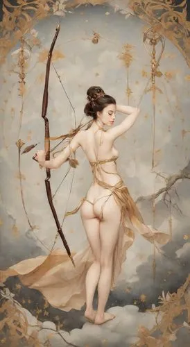 maenads,fauns,maenad,bow and arrows,faun,hekate