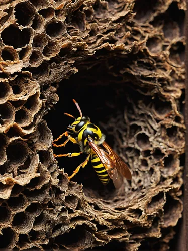 Write a suspenseful story involving a wasp's nest in a dark attic.,hornet mimic hoverfly,yellow jacket,field wasp,hornet hover fly,stingless bees,wasp,insect house,insect hotel,solitary bees,termite,m