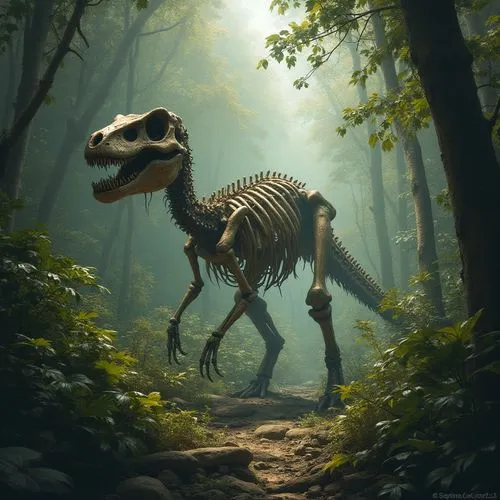 dinosaur skeleton,maiasaura,gryposaurus,aetosaurs,eoraptor,tirannosaurus,Conceptual Art,Fantasy,Fantasy 11