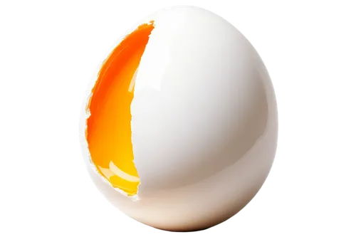 Large egg, white eggshell, brown egg yolk, semi-transparent, glossy surface, vertical composition, centered subject, softbox lighting, high contrast, detailed texture, realistic rendering, PNG with tr