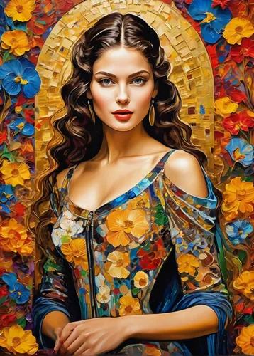 girl in flowers,splendor of flowers,beautiful girl with flowers,art painting,italian painter,oil painting on canvas,flower painting,boho art,meticulous painting,autumn flower,autumn background,autumn icon,oil painting,golden flowers,young woman,girl in a wreath,wreath of flowers,fantasy art,yellow rose background,flower art,Illustration,Realistic Fantasy,Realistic Fantasy 39