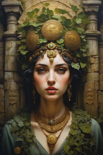 inanna,inara,cleopatra,mervat,artemisia,theodora,priestesses,asherah,persephone,wadjet,anahata,fantasy portrait,medusa,priestess,estess,majevica,maenad,circe,dryad,frigga,Conceptual Art,Daily,Daily 15