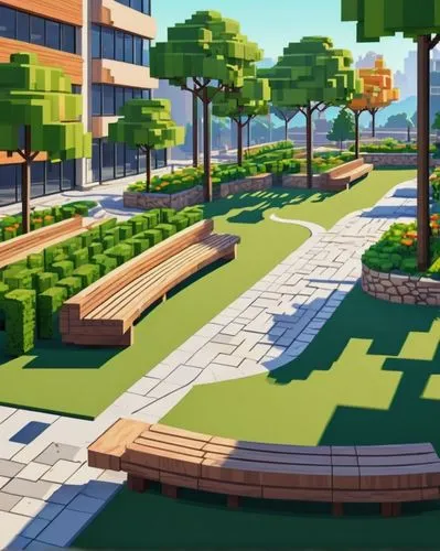 urban park,mini golf course,paved square,golf lawn,landscaped,japanese zen garden,voxel,minigolf,greenspace,pavers,virtual landscape,golf resort,landscaping,green space,autopia,lowpoly,green lawn,kanto,city park,walk in a park,Unique,Pixel,Pixel 01