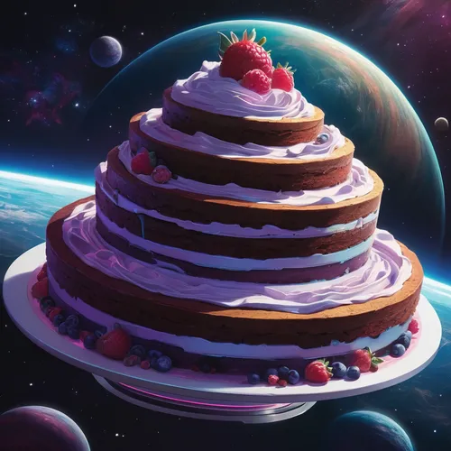 stack cake,layer cake,whipped cream castle,pavlova,pancake cake,baked alaska,berry quark,a cake,strawberry roll,floating island,planet eart,cake,jam roly-poly,cake buffet,cherrycake,strawberries cake,pancake,torte,sufganiyah,saturn,Conceptual Art,Fantasy,Fantasy 03