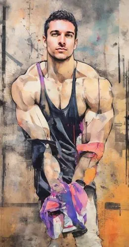 Bodybuilder ,fitness model,muscle man,bodybuilder,body building,bodybuilding,oil painting on canvas,oil on canvas,body-building,oil painting,photo painting,fitness professional,yoga guy,strongman,itam