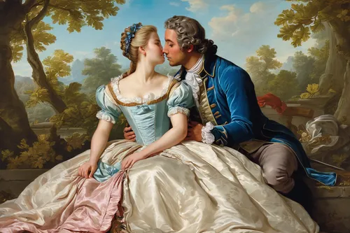 young couple,romantic portrait,courtship,bougereau,man and wife,romantic scene,rococo,as a couple,amorous,love couple,love in the mist,couple in love,dancing couple,french valentine,franz winterhalter,romance novel,beautiful couple,first kiss,wedding couple,pda,Art,Classical Oil Painting,Classical Oil Painting 36