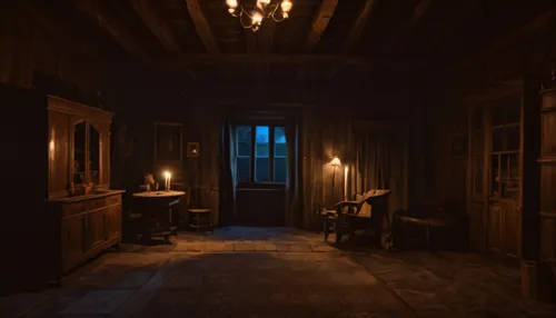 a dark room,assay office in bannack,dark cabinetry,dandelion hall,the threshold of the house,bannack assay office,rooms,visual effect lighting,witch's house,scene lighting,witch house,attic,danish roo