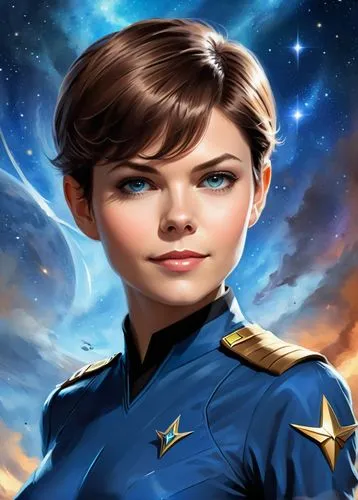 ezri,earhart,aviatrix,kamille,putina,delenn,captain marvel,stewardess,tereshkova,lieutenant,klobuchar,vizeadmiral,janeway,matvienko,romulan,arisia,xeelee,servicewoman,yuri gagarin,honorverse,Illustration,Realistic Fantasy,Realistic Fantasy 01