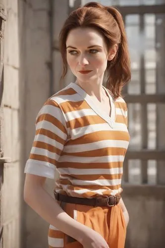 retro woman,horizontal stripes,retro girl,retro women,orange,daisy jazz isobel ridley,vintage woman,vintage girl,clove,vintage fashion,menswear for women,television character,vintage women,sprint woman,librarian,60s,daisy 2,nora,retro look,cotton top,Photography,Commercial