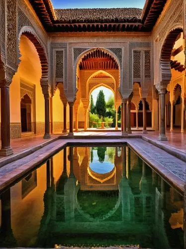 persian architecture,alhambra,alcazar of seville,moroccan pattern,marrakesh,morocco,dorne,marocco,iranian architecture,la kasbah,moorish,mamounia,amanresorts,alcazar,marocchi,kashan,water palace,riad,morroco,maroc,Conceptual Art,Fantasy,Fantasy 13