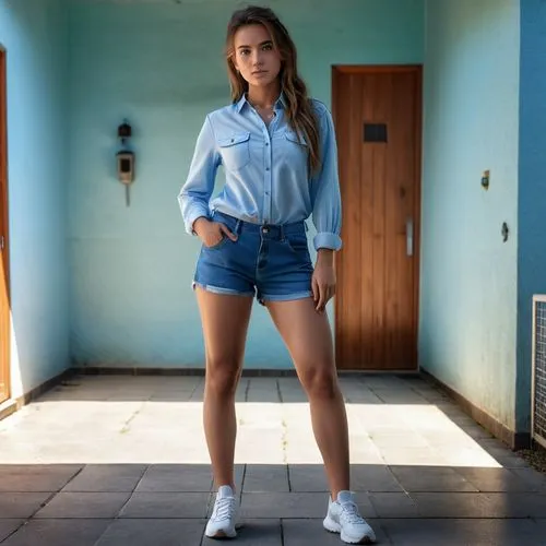 jean shorts,in shorts,maisie,shorts,beautiful legs,denim skirt,Photography,General,Realistic