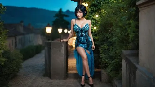 gentiana,blue enchantress,evening dress,cheongsam,lorelai,kitana