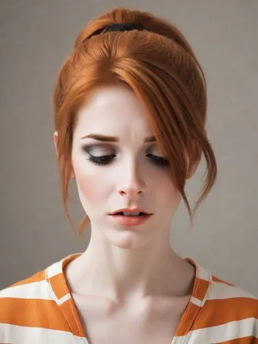 redhead doll,portrait of a girl,young woman,realdoll,redheads,depressed woman,red-haired,management of hair loss,redheaded,redhead,worried girl,redhair,girl portrait,orange,artificial hair integrations,female model,red head,woman face,vintage makeup,orange color,Photography,Natural