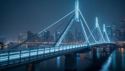 guangzhou,cable-stayed bridge,chongqing,rotterdam,rotterdamsche,anzac bridge,light trail,shanghai,huangpu river,puente,guiyang,zhangzhou,danube bridge,nanjing,light trails,hangzhou,zakim,brug,chengdu,tianjin,Photography,General,Realistic