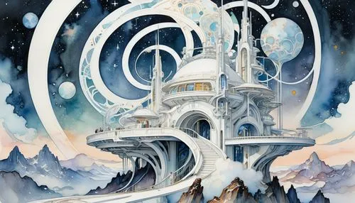 gondolin,icewind,silmarillion,alfheim,thingol,seregil,igelstrom,infinite snow,valinor,eternal snow,descender,erebor,archaia,tirith,citadels,hyperborea,ampersand,sindarin,celeborn,sea fantasy,Conceptual Art,Sci-Fi,Sci-Fi 24