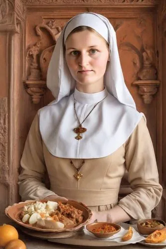 novitiate,clergywoman,postulant,nunsense,prioress,maidservant,begums,abbess,carmelite order,canoness,kirtle,catholicate,nunnery,foundress,woman holding pie,ursulines,suster,scotswoman,noblewomen,carmelites,Photography,Realistic