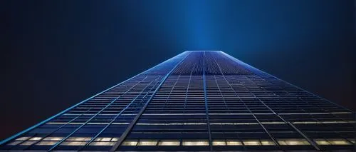 HB architectural lighting, modern skyscraper, nighttime, cityscape, sleek lines, metallic materials, glass windows, neon lights, bright illumination, urban atmosphere, dramatic shadows, low-angle shot