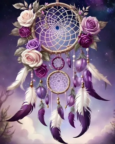 dream catcher,dreamcatcher,cosmic flower,crown chakra flower,flower of life,purple rose,flowers celestial,constellation lyre,qabalah,wind chime,crown chakra,harp with flowers,rose wreath,wind rose,elven flower,magic star flower,spirlea,libra,sky rose,the lavender flower