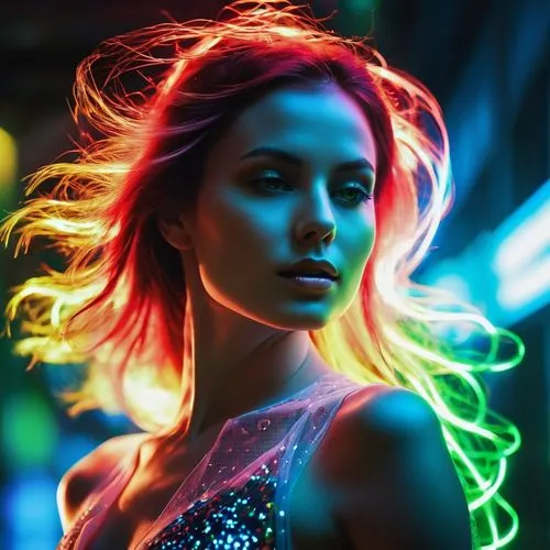 neon body painting,neon light,neon lights,colorful light,neon makeup,fluor,Photography,General,Realistic