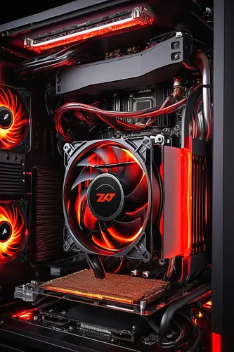 fractal design,muscular build,ryzen,pc,gpu,pc tower,magneto-optical drive,computer cooling,core shadow eclipse,graphic card,red matrix,steam machines,amd,cable management,black-red gold,mechanical fan,2080ti graphics card,molten,2080 graphics card,fiery,Illustration,American Style,American Style 11