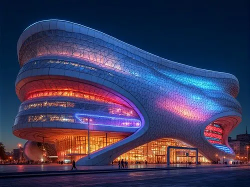 futuristic art museum,futuristic architecture,morphosis,philharmonie,disney hall,kaust,guggenheim museum,ordos,calatrava,esteqlal,dongdaemun,narodowy,koolhaas,segerstrom,walt disney center,etfe,hypermodern,gehry,modern architecture,soumaya,Photography,General,Realistic