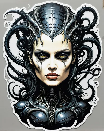 medusa,gorgon,medusa gorgon,biomechanical,alien warrior,bjork,shiva,sci fiction illustration,head woman,jaya,the enchantress,horoscope libra,zodiac sign gemini,alien,cybernetics,humanoid,zodiac sign libra,district 9,kali,the zodiac sign pisces,Illustration,American Style,American Style 06