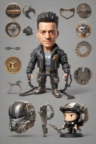 Hombre logotipo , motorista, funko , base metal, ,vax figure,game figure,actionfigure,action figure,scrap dealer,metal figure,scrap collector,3d figure,saw chain,collectible action figures,metal toys,