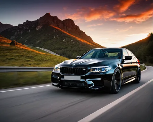 Imagine yourself driving the BMW M5 on a scenic mountain road at sunset.,bmw x6,bmw x1,bmw concept x6 activehybrid,bmw x5,bmw m5,bmw 135,bmw 1 series,bmw x3,bmw 1 series (e87),bmw new six,bmw x5 (e53)