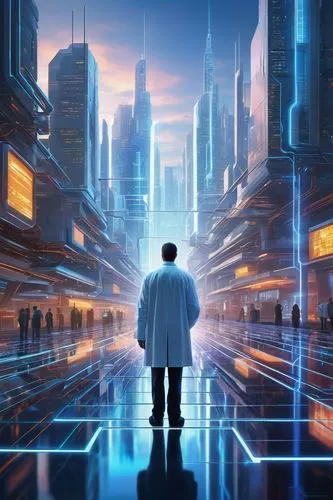 giacchino,cybercity,coruscant,cloud atlas,metropolis,sci fiction illustration,futurist,cybertown,futurists,futuristic landscape,cyberworld,dystopian,futuristic,lexcorp,bladerunner,cyberport,cyberpunk,transhumanism,megacorporations,cyberia,Art,Classical Oil Painting,Classical Oil Painting 18