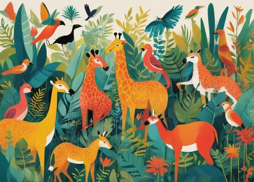 forest animals,woodland animals,whimsical animals,tropical animals,giraffes,animal zoo,wild animals,animal migration,wild animals crossing,animal shapes,wildlife reserve,animals hunting,animal kingdom,animal world,animalia,fall animals,animal train,scandia animals,deer illustration,exotic animals,Illustration,Vector,Vector 08