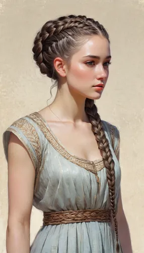 celtic queen,braid,woman of straw,bodice,thracian,girl in a historic way,artemisia,cepora judith,french braid,lycaenid,young lady,jessamine,braids,braiding,sterntaler,women's clothing,queen anne,young woman,milkmaid,hispania rome,Conceptual Art,Oil color,Oil Color 02