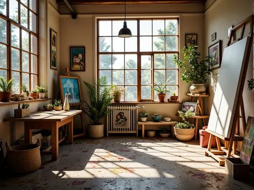 sunroom,wooden windows,loft,home interior,mudroom,bay window,sewing room,atelier,indoor,morning light,the living room of a photographer,french windows,interior decor,japanese-style room,workspace,vintage kitchen,entryway,children's interior,workroom,hallway space