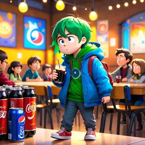 cola bottles,kid hero,cute cartoon character,frozen carbonated beverage,coca-cola light sango,kids' meal,matsuno,carbonated soft drinks,soda shop,cg artwork,soda,coca,3d render,coca cola,coca-cola,teaching children to recycle,cola,anime 3d,3d rendered,kids illustration,Anime,Anime,Cartoon