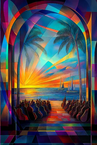 wavefront,kaleidoscape,paradisus,wavevector,coast sunset,polarized