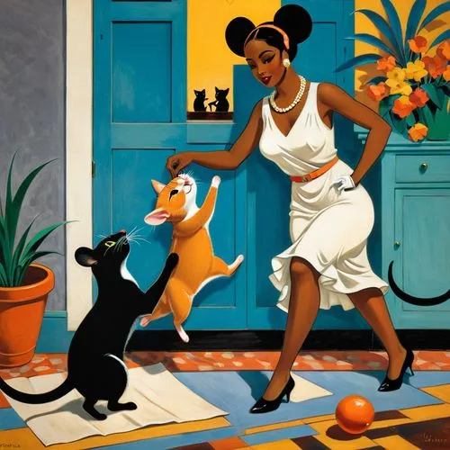 tretchikoff,bluemner,fleischer,sylvester,pettiford,girl in the kitchen,Illustration,Realistic Fantasy,Realistic Fantasy 21