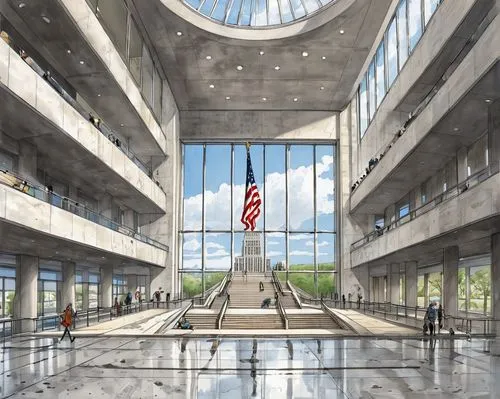 fermilab,9 11 memorial,renderings,new city hall,capitol,ncga,flagpole,atriums,marine corps memorial,headquarters,usnm,uspto,flagpoles,vab,usma,k13 submarine memorial park,un building,company headquarters,capitol square,1 wtc,Illustration,American Style,American Style 13