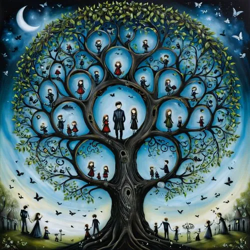 tree of life,family tree,celtic tree,treepeople,circle around tree,magic tree,the branches of the tree,bodhi tree,chipko,flourishing tree,colorful tree of life,mother earth,arbol,genealogia,qabalah,goodtree,adam and eve,tree heart,zacchaeus,albero,Illustration,Abstract Fantasy,Abstract Fantasy 14